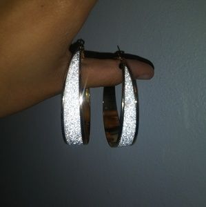 glitter hoop earrings
